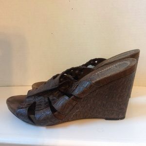 Antia Brown Sandals Croco Heels